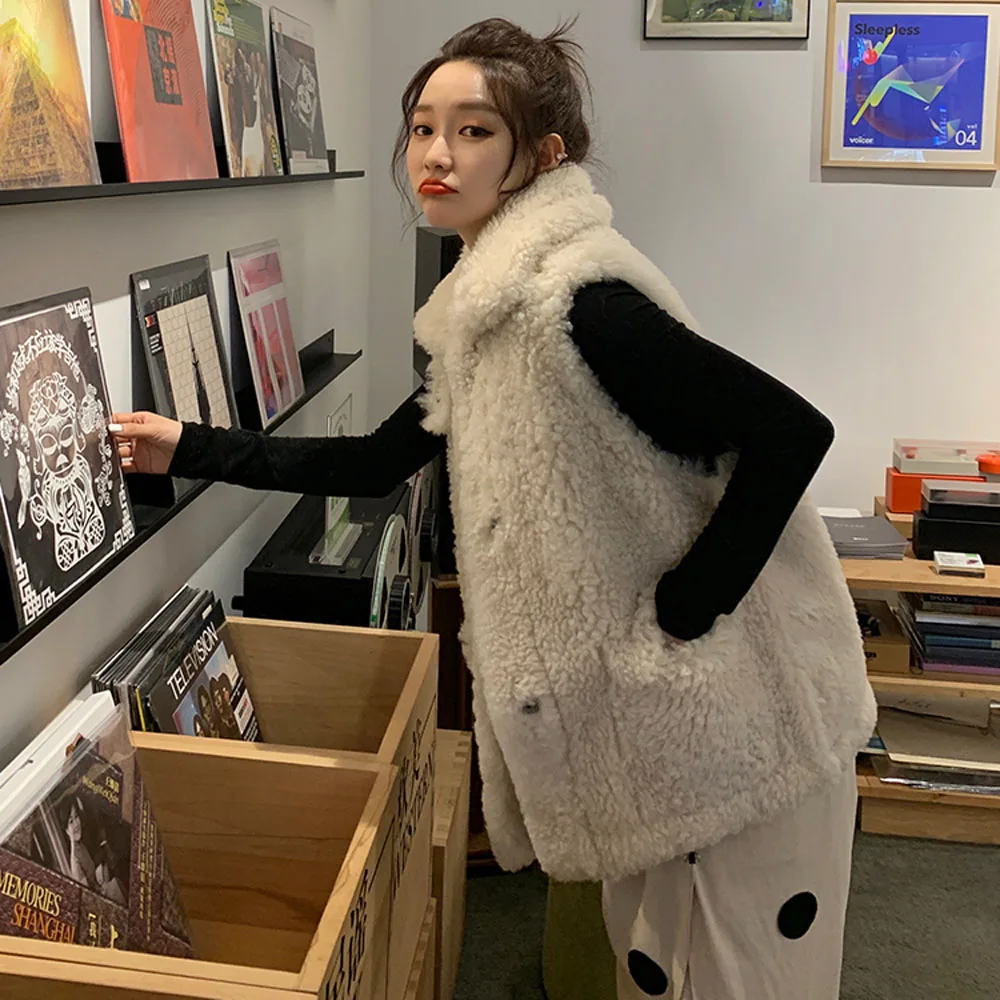 Модные женские жилеты из овечьей кожи AU1049 | Женская одежда