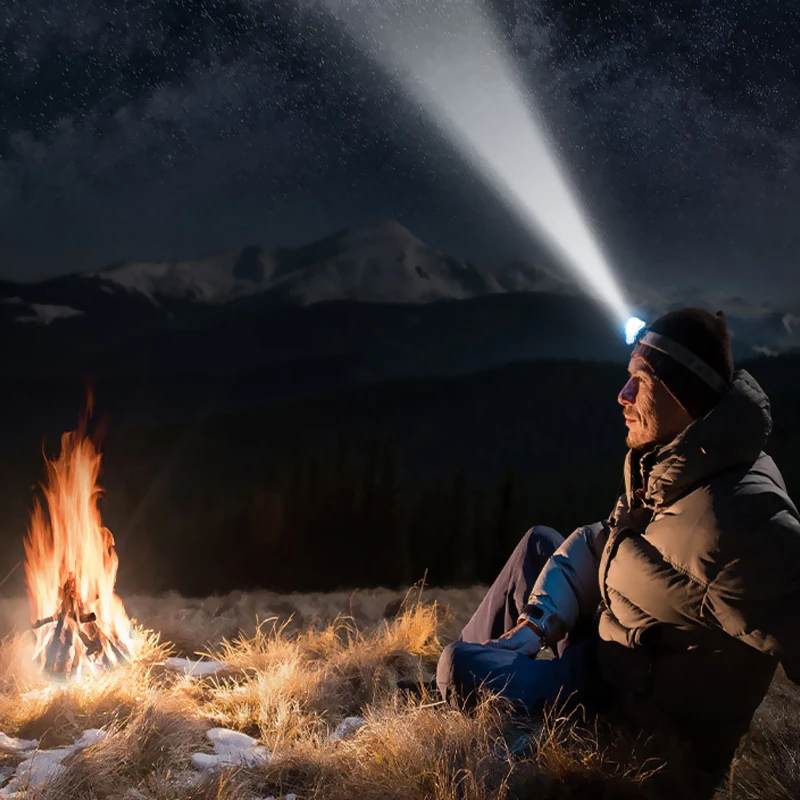 

Powerful Mini Led COB Headlight Motion Sensor USB Rechargeable Head Flashlight Waterproof Red + White Light Fishing Headlamp