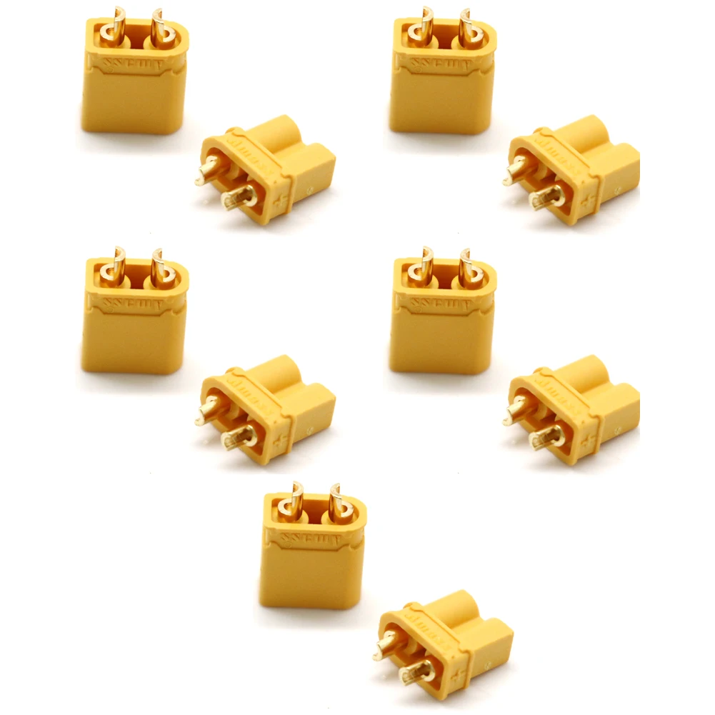 100 unids/lote Amass XT30U, 2mm, conector antideslizante macho + hembra 2mm, conector dorado/actualizaci&oacute;n de enchufe XT30 ( 50 pares)-2