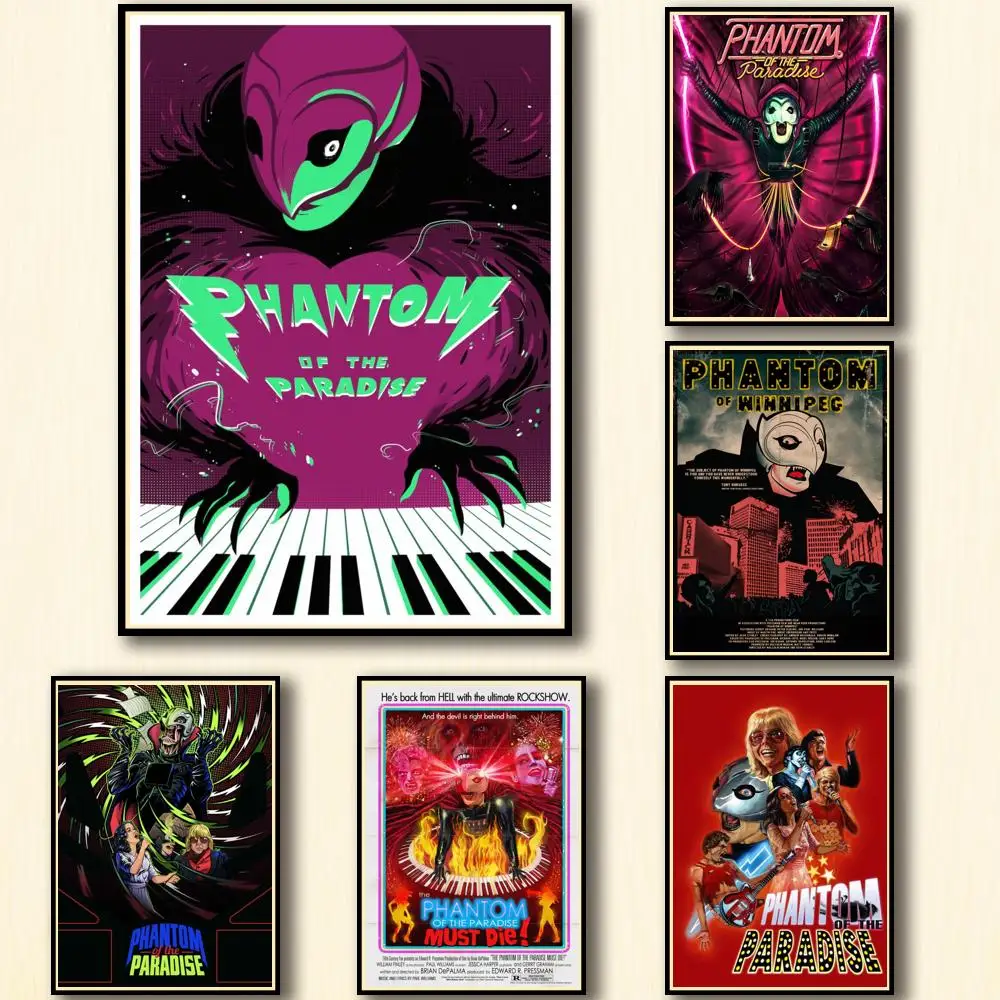 

25 Designs Movie Phantom of The Paradise Whitepaper Poster Artwork Fancy Wall Sticker for Coffee House Bar