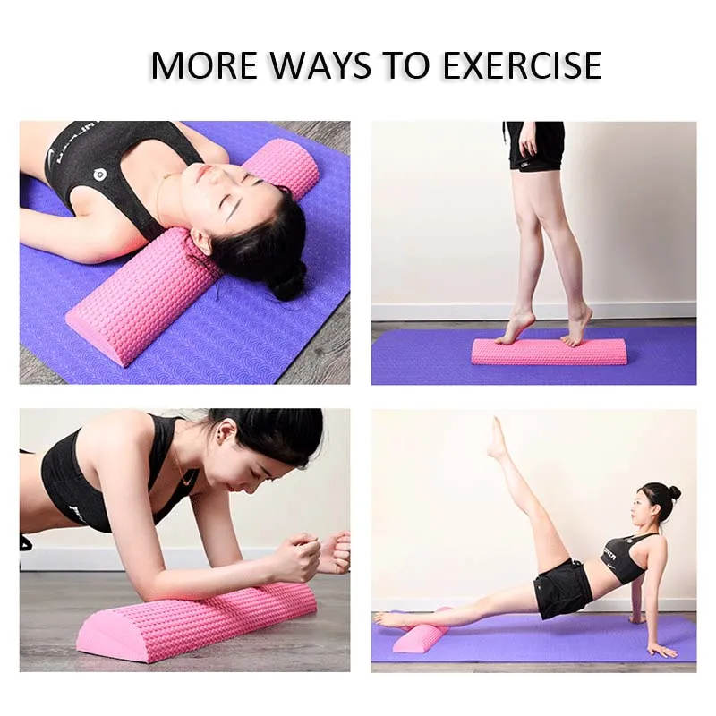 

30-45cm Half Round Massage Foam Roller Yoga Pilates Fitness Equipment Balance Pad Yoga Blocks With Massage Floating Point