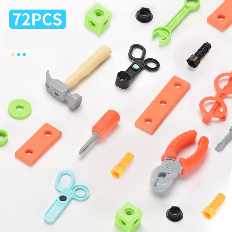 

72Pcs Drilling Nut Screw 3D Creative Mosaic Puzzle Toys for Children Building Bricks Toys Kids DIY Drill Set Boys