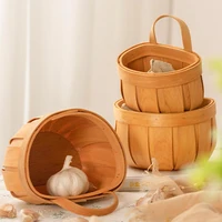 kitchen onion ginger garlic storage basket woven wall hanging basket rattan storage basket ginger garlic bamboo basket