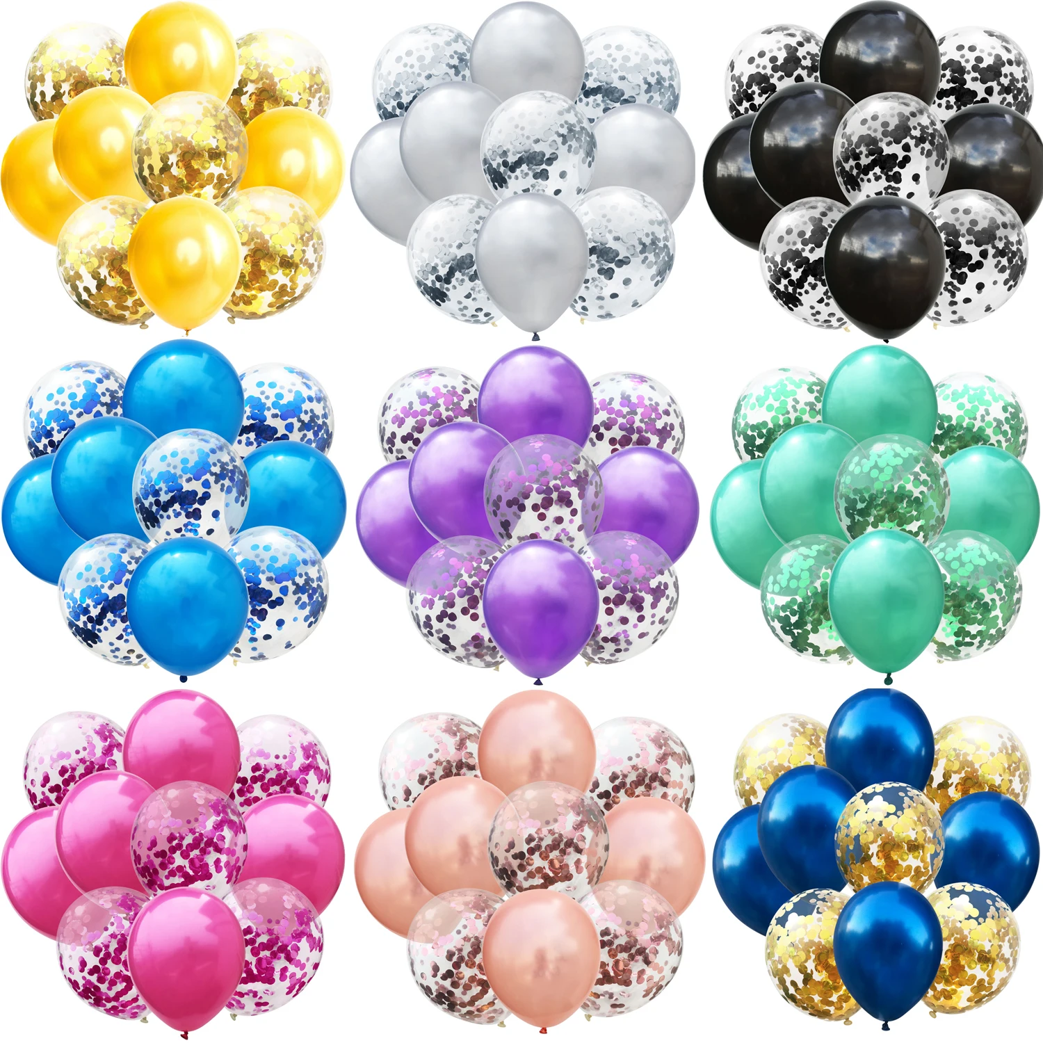 

10pcs/lot Mix Rose Gold Confetti Latex Balloons Birthday Party ation Kids Adult Metallic Balloon Helium Ball Wedding party Decor