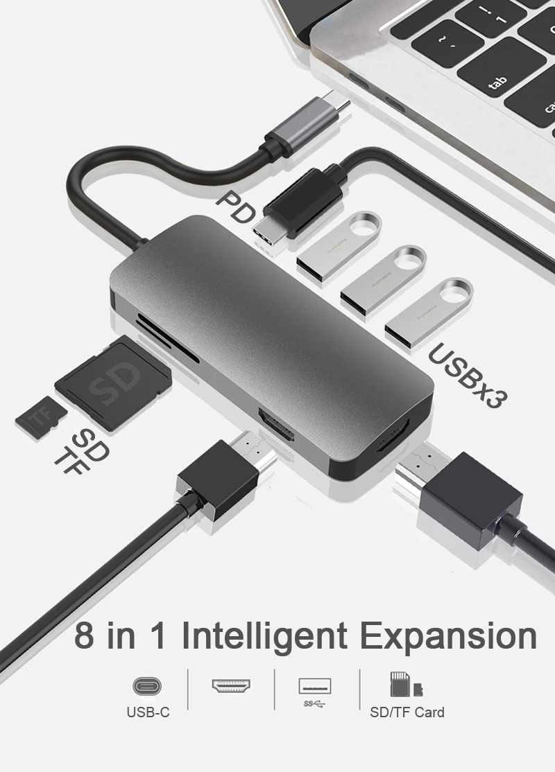 Док-станция с разъемом типа C для MacBook Pro/Air Thunderbolt 3 | Компьютеры и офис