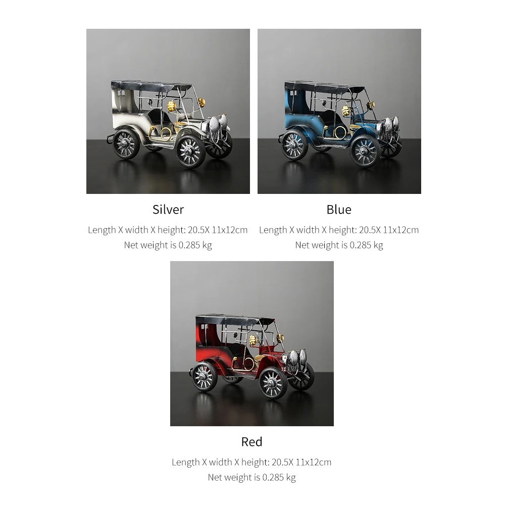 

Car Model Retro Modern Home Decoration Metal Iron Crafts Living Room Study Office Desktop Decor Lucky Charm Feng Shui Ornaments