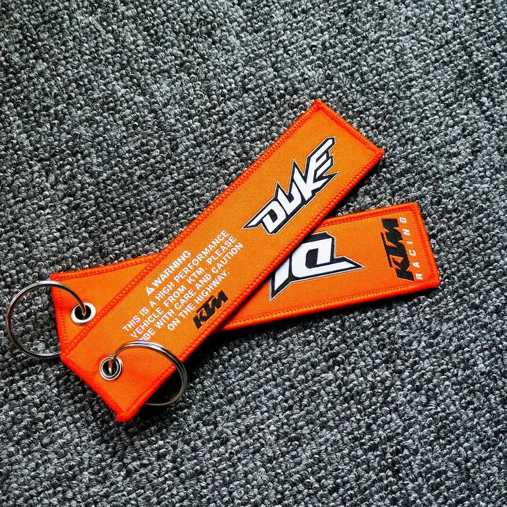 

2PCS/Lot Motorcycle Accessories Embroidery Keychain Key Ring Key chain keyring For KTM 390 690 200 Duke 125 RC390 RC200 RC125