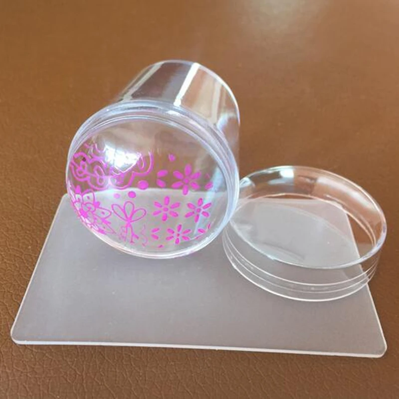 3.8 CM Big Head Jelly Silicone Stamper Transparent Stamp Scraper Transfer Stamping Plate Cap Templates Tools Nail Art Manicure | Красота и