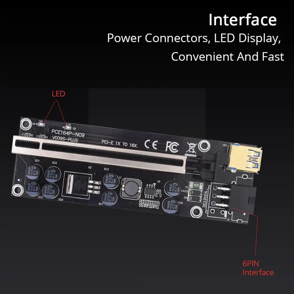

Кабель-удлинитель для видеокарты 16x, материнская плата для 009s New Plus 8, карта расширения видеокарты, конденсатор, адаптер Ver00 B7A9