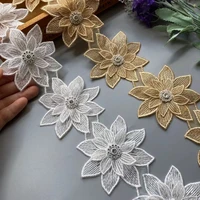 10x soluble 3d diamond flower floral embroidered lace trim applique fabric lace ribbon sewing craft for costume hat new