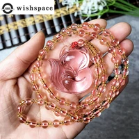 wishspace new lovely care crystal pendant sweater chain retro national style handmade beaded long necklace jewelry