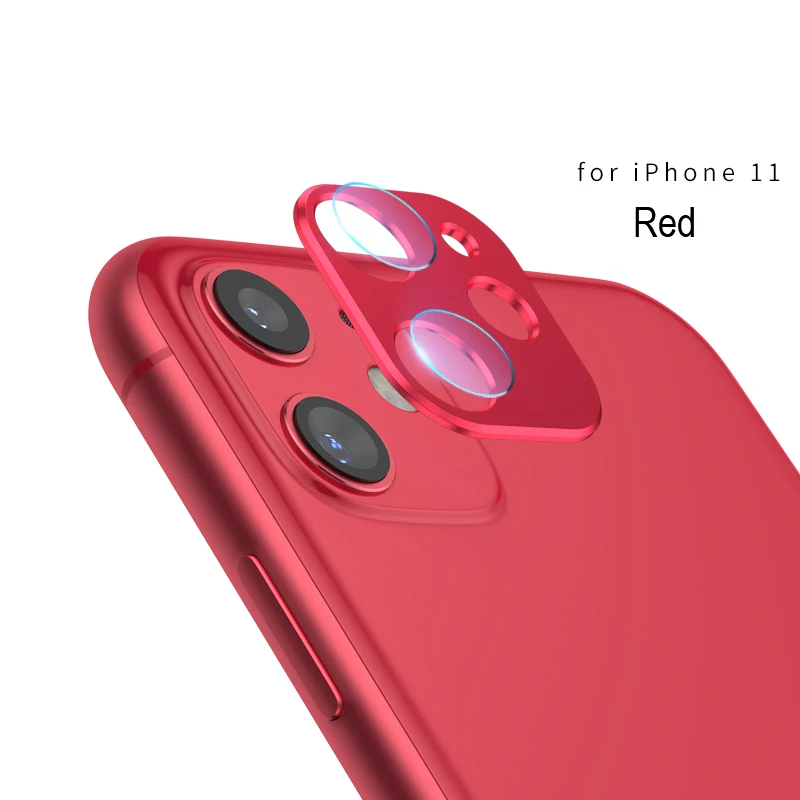 Для iPhone X XS MAX 8 7 Plus закаленное стекло+ металлический задний объектив защитное кольцо для камеры Защитная пленка для экрана для iPhone 11 Pro Max XR - Цвет: Red and glass