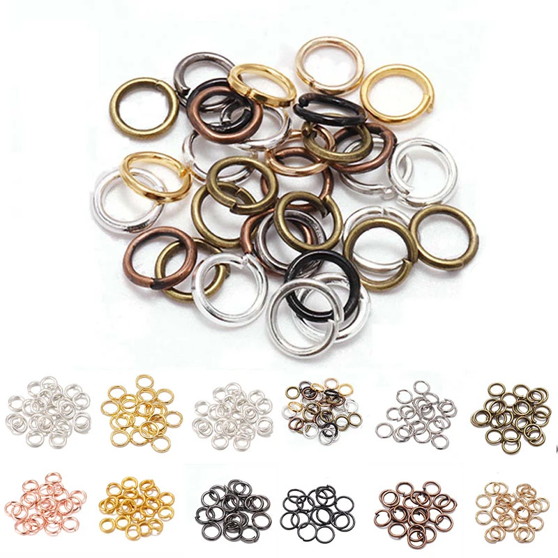 

200pcs/lot 3-12mm Metal Single Loops Open Jump Ring & Split Ring Connectors For DIY Jewelry Making Findings Supplies