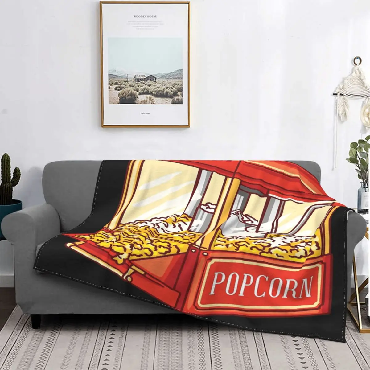 

Manta de máquina de palomitas de maíz, colcha, cama, muselina a cuadros, Anime, manta térmica a cuadros y fundas