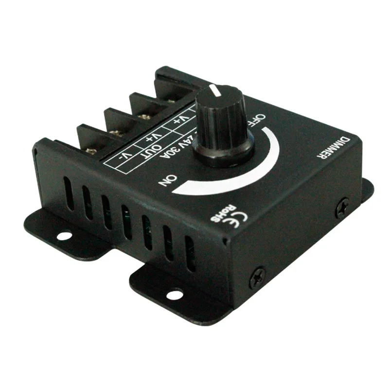 DC12-24V 1CH 30A ручка переключателя один Цвет светодиодный диммер Черный корпус