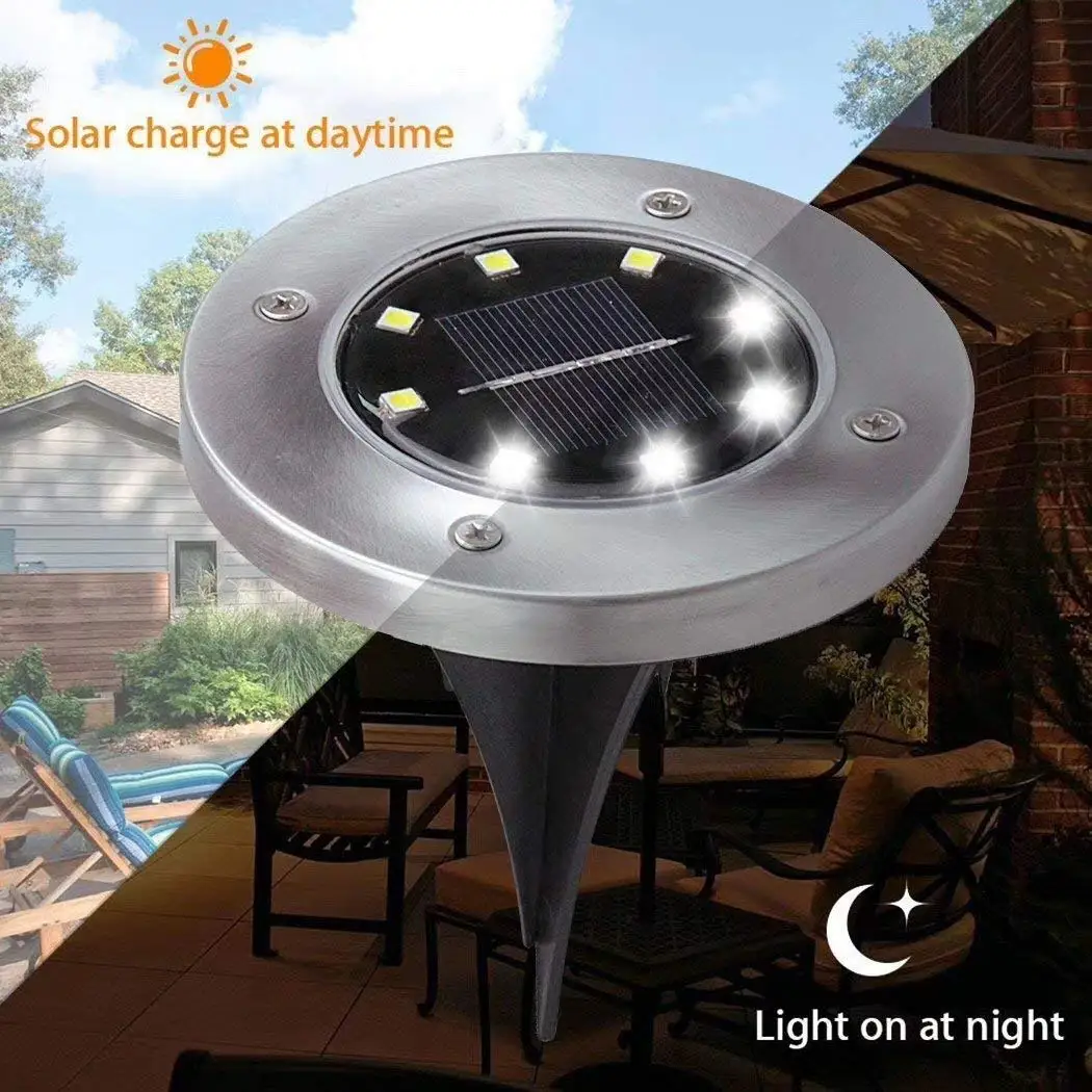 

8pcs Solar Light Outdoors Waterproof 8 LED Solar Street Light Garden Decor Buried Stair Lamp Underground Decking Lampy Solarne