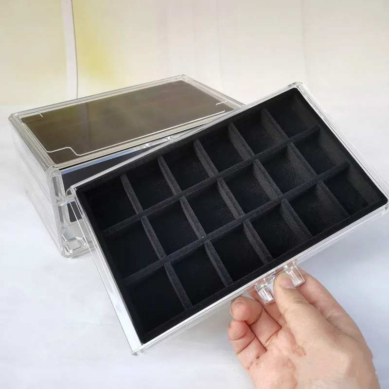 Ящик для хранения ювелирных изделий с тремя ящиками акриловая дрель ногтей
