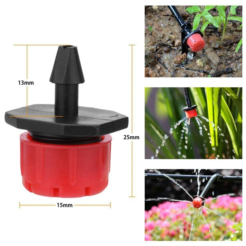 

1 Pcs Irrigation Drippers Emitters Micro-Sprinklers Heads & 300 Pcs 1/4 Inch Drip Irrigation Barbed Coupling Fitting