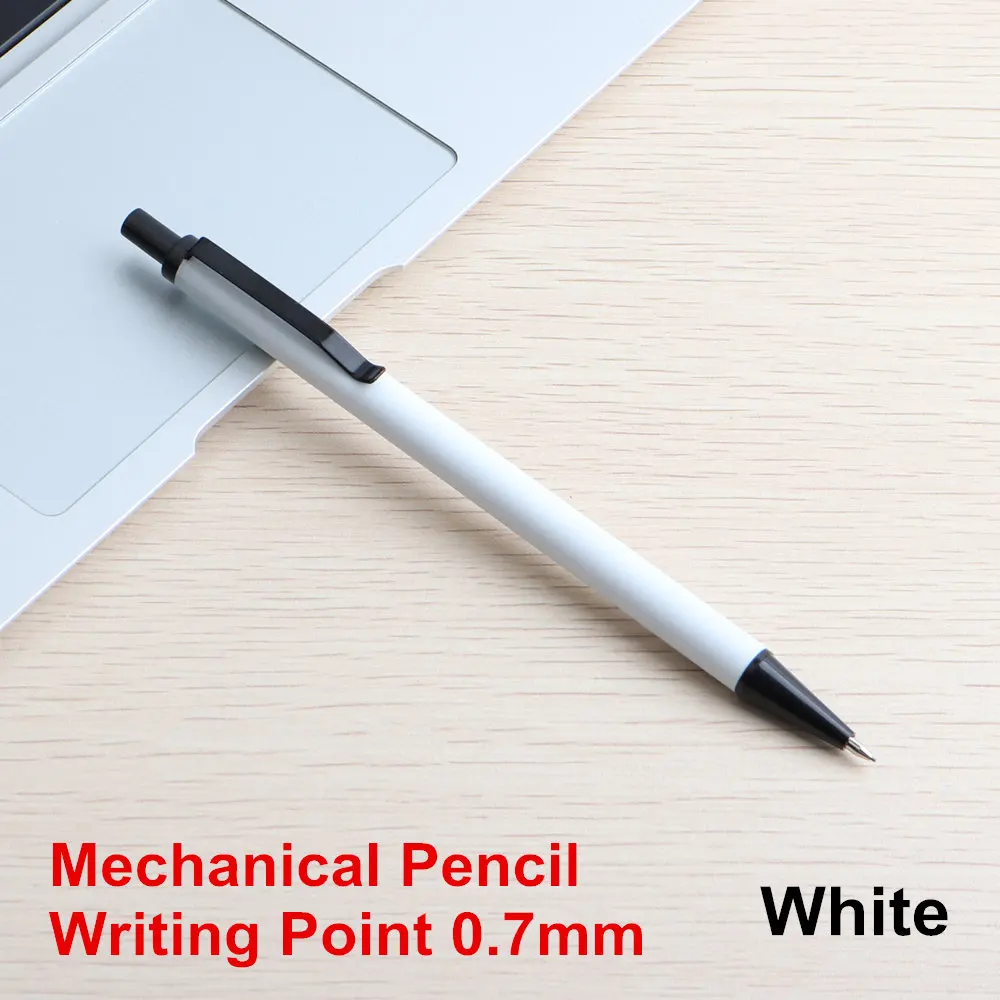 Creative quality student automatic pencil 0.5mm 0.7mm activity pencil Prevent Slippery Grind Penholder Metal Stationery Penci - Цвет: Pencil  white  0.7