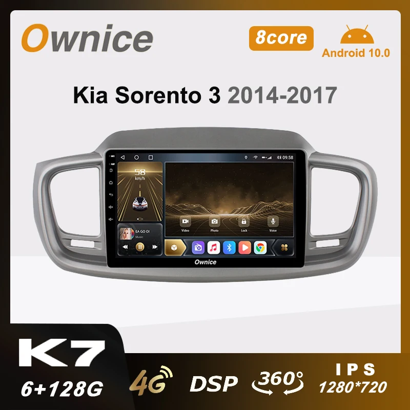 Автомагнитола Ownice K7 2DIN Android 10 0 мультимедийный плеер для Kia Sorento 3 2014-2017 LHD