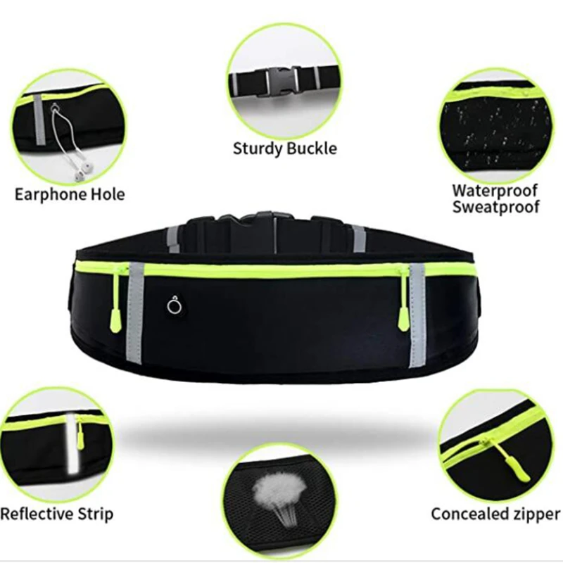 

2021 New Sports Bag Running Waist Bag Pocket Jogging Portable Waterproof Cycling Bum Bag Outdoor Phone Anti-theft Pack Belt Bags