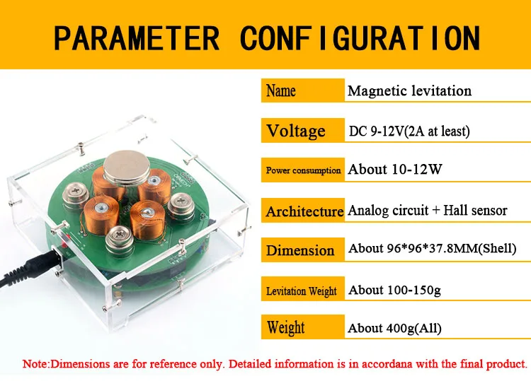 CIRMECH Умный Магнитный левитационный нажимной Тип магнитная левитация DIY Kit DC12V 2A стиль подвеска Магнитная