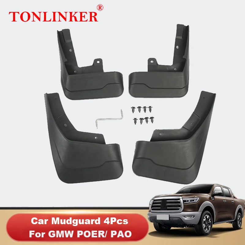 

TONLINKER Mudguard For GWM PORE 2020 2021 Great Wall PAO Mud Flaps Mudguards Splash Guards Fender Mudflaps 4Pcs Car Accesories