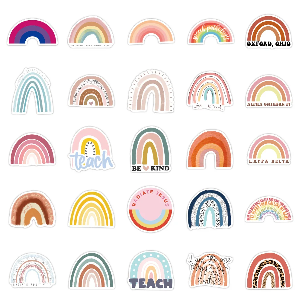 

10/30/50PCS Rainbow Bridge Cartoon Stickers For Girl Children Toys On The Laptop Fridge Phone Luggage Graffiti Decals Sticker