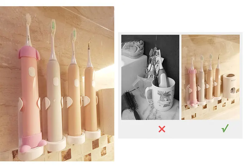 

Creative Wall-Mounted Holders Traceless Stand Rack Organizer Space Saving Bathroom Accessories Electric Toothbrush