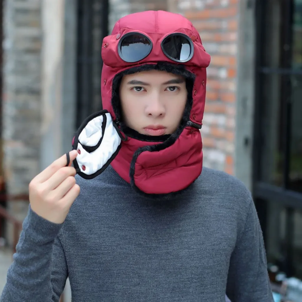 Лыжная маска для мужчин и женщин Шапка-бини вязаная лица зимняя охотничья Ушная