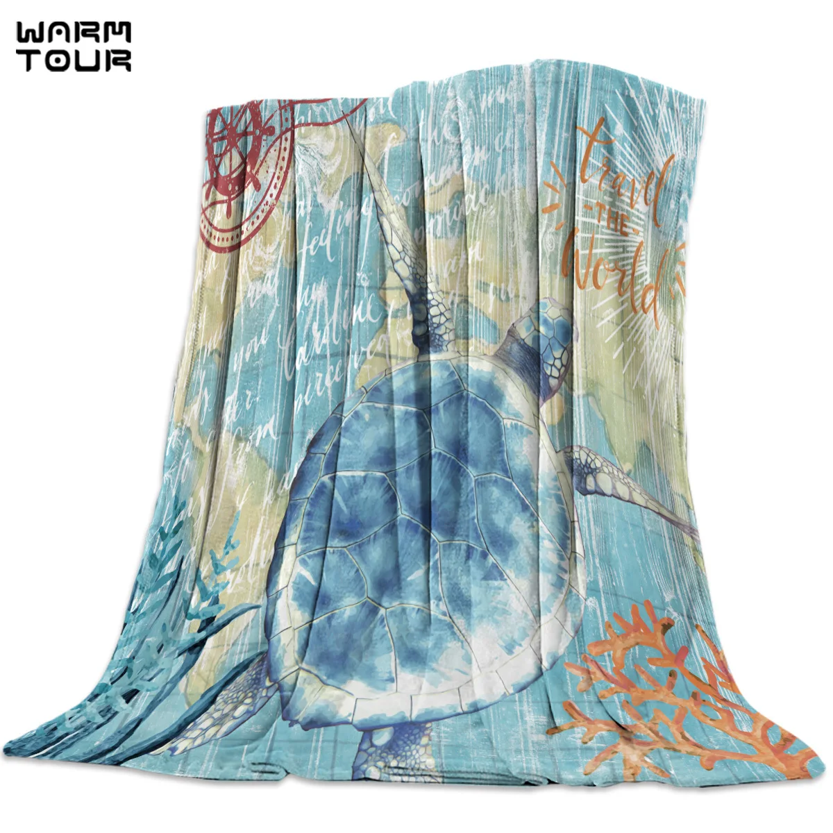 Серии морских черепах набивное одеяло мягкое удобное бархатное плюшевое