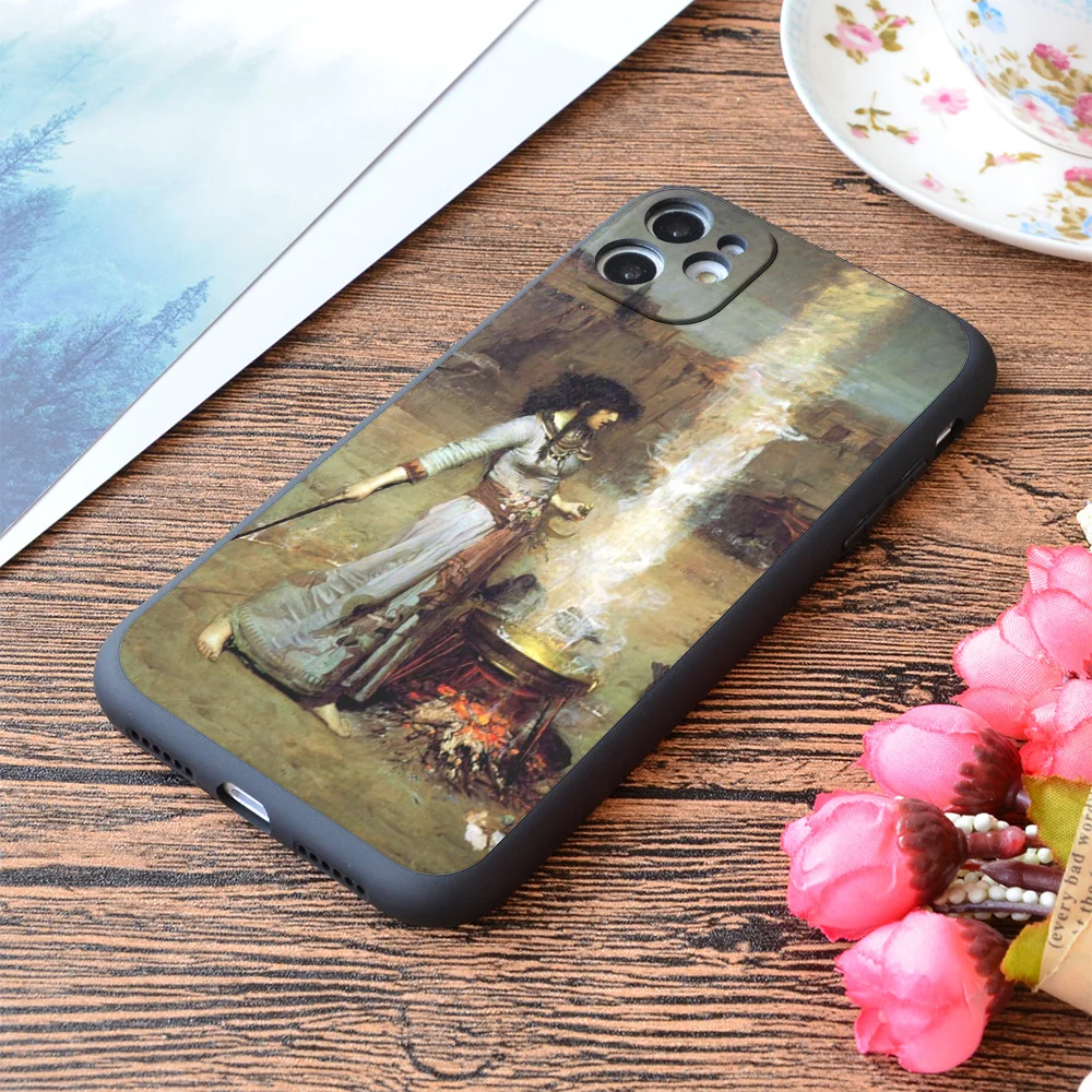 

For iPhone The Magic Circle John William Waterhouse Print Soft Matt Apple iPhone Case