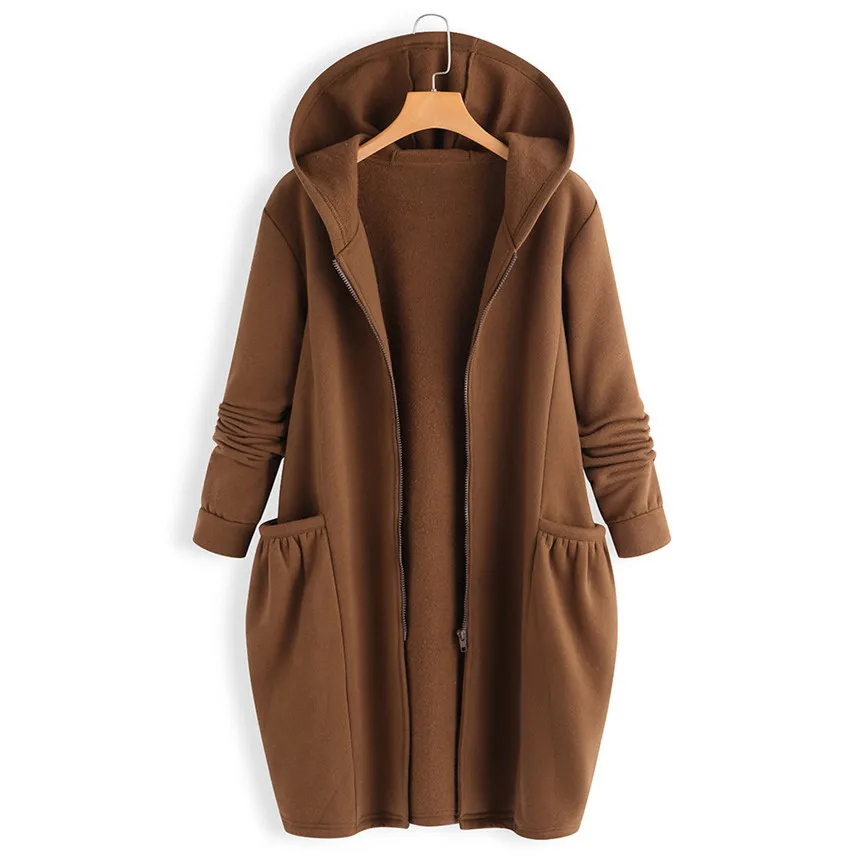 Повседневная Верхняя одежда женская зимняя теплая верхняя однотонное пальто с