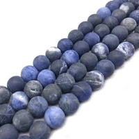 natural dull polish matte old blue sodalite stone beads for jewelry making diy bracelet accessories 15inches 4681012mm
