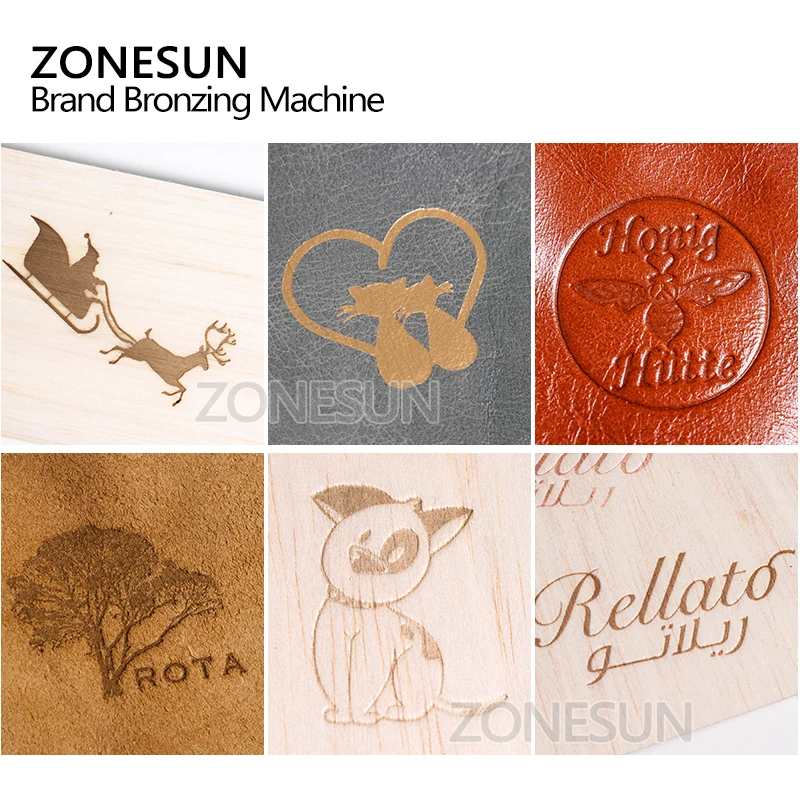 

ZONESUN ZS90 Heat Press Machine Manual Hot Foil Stamping Marking Printing Machines Leather PVC Printer With Temperature Control