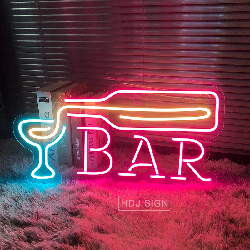 LED Bar Signboard Neon Light BAR Letter Display Signboard Is Used For Wall Art Decoration Of Bar Bistro Party