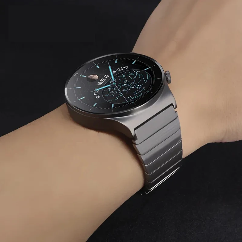 Ремешок титановый серый для Huawei Watch GT 2 Pro браслет из нержавеющей стали часов GT2 46