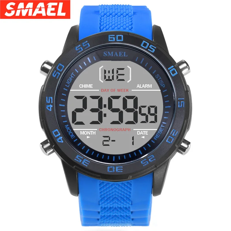 

Smael Single Display Classic Watch Fashion Men's Watch High-End Large Dial Silicone Band Watch in Stock Wholesale