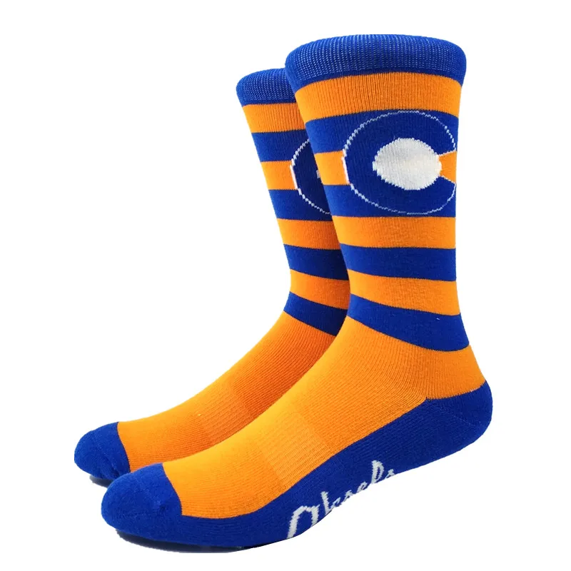 

Men's Thick Orange Strip Socks For Winter Cotton Rich Colorado Skate Terry Foot Netherlands