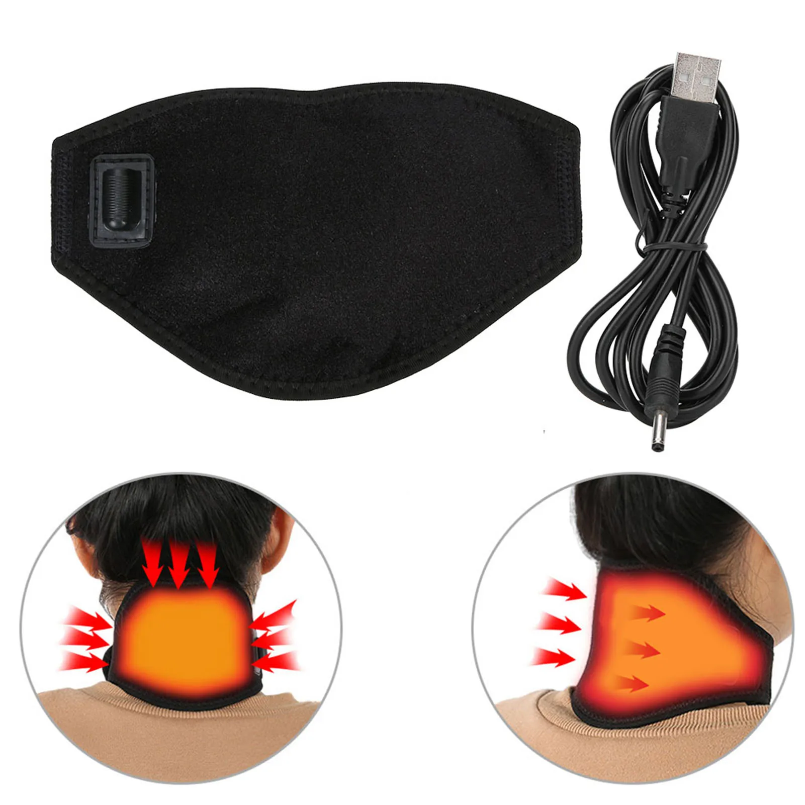 

Electric Neck Heating Brace Support Cervical Pain Relief Health Care Massage Relax Therapy Electric Neck Hot Compress USB Safety