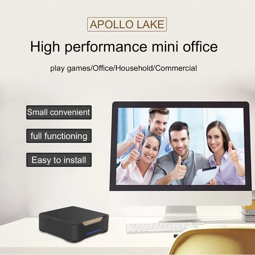 Мини-ПК AK3V Windows 10Pro 2020G + 5G Wi-Fi 2 4 M LAN bluetooth intel Apollo Lake Celeron J3455 VGA 4K HD Meida player 1000 |