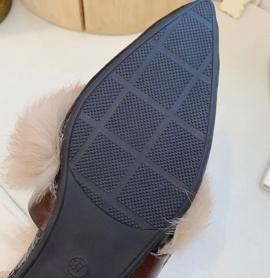 Тапочки с натуральным мехом Женская обувь 2020 Женские меховые тапочки Зимняя