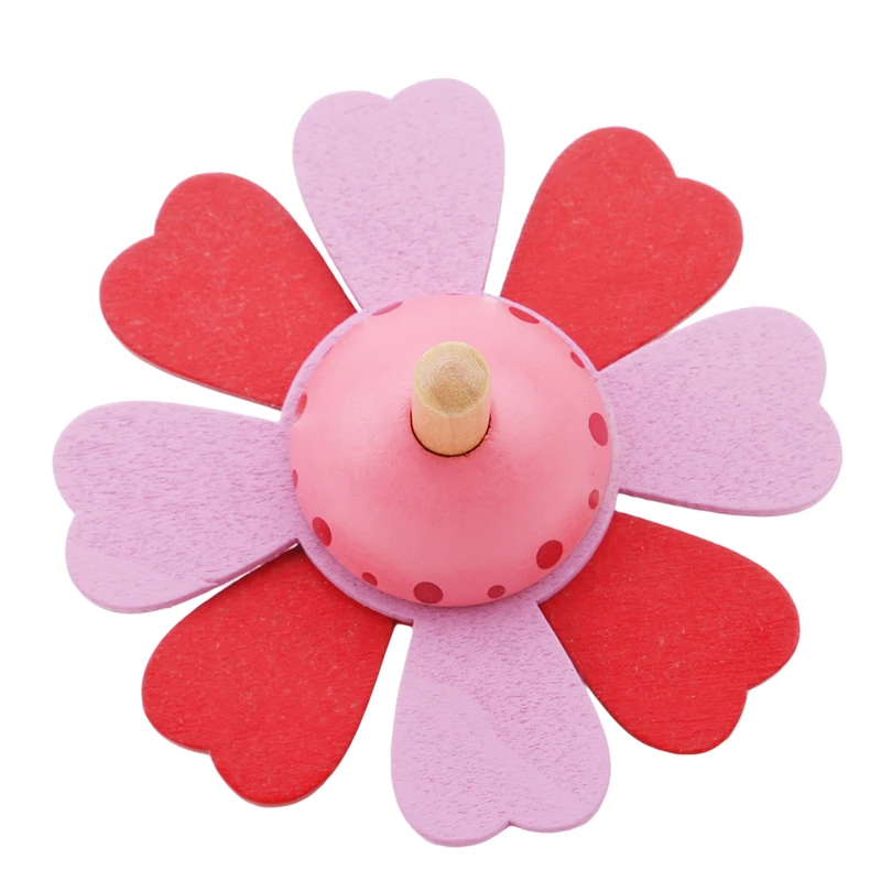 

Children Classic Toys Flower Wooden Spinning Top Kids Traditional Intelligence Development Educational Toys Christmas Gift