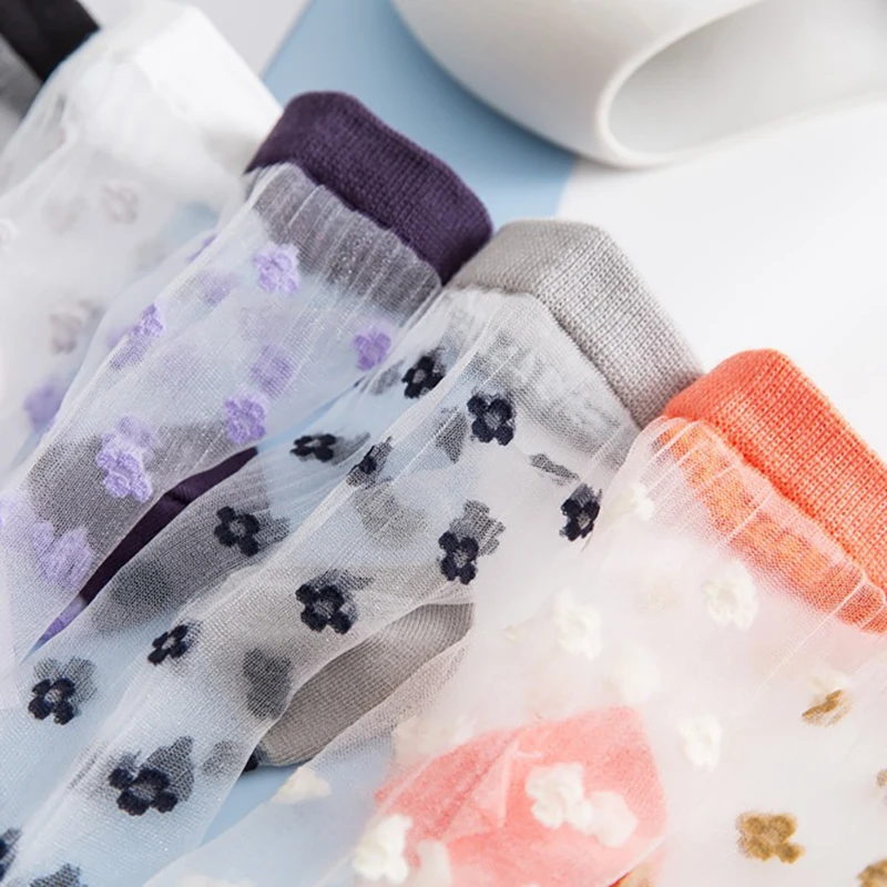 

Lace mesh socks summer women cute sokken transparent funny kawaii calcetines designer cool meias mulher cotton skarpetki sock