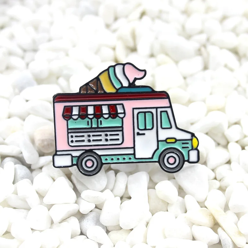 Цветная эмалированная Заколка булавка для воротника в виде мороженого|Броши| |