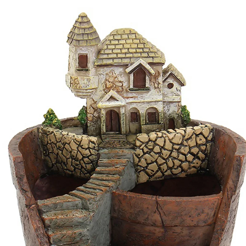 Мини Домашние статуэтки смолы цветочный горшок для травы кактусы сочные горшки