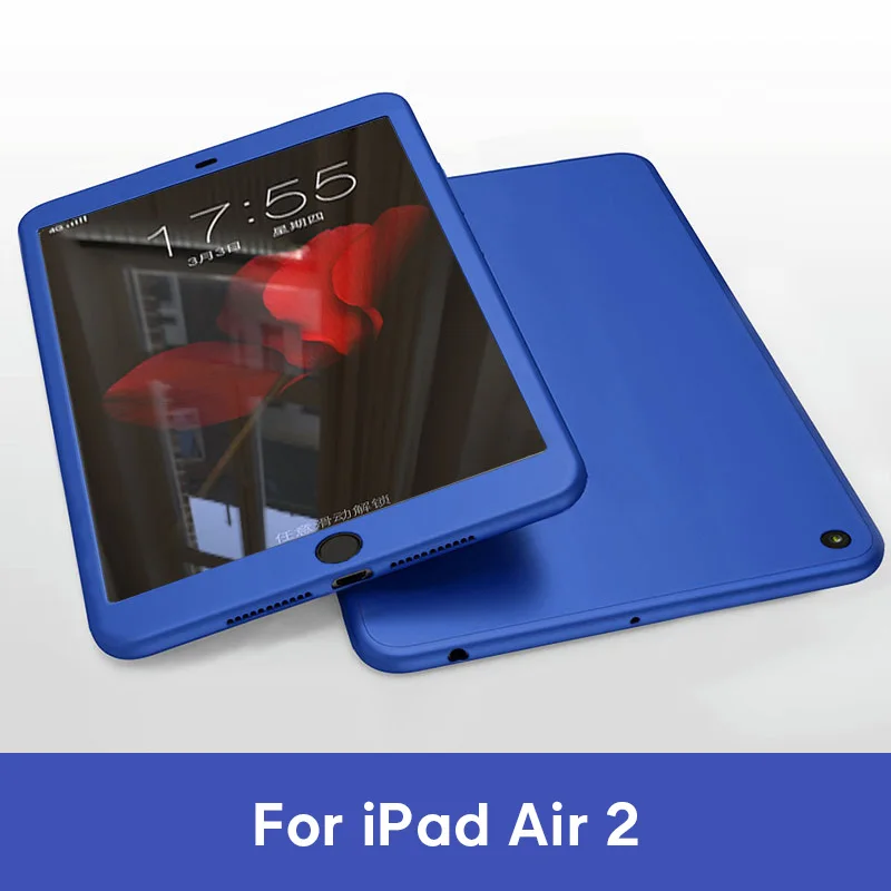 For iPad Air 2 NV Силиконовые 360 Полное покрытие чехол для iPad 10,2 9,7 чехол для iPad mini, 4, 5, Чехол для iPad Pro 10,5 воздуха на возраст 1, 2, 3, со стеклом - Цвет: For iPad Air 2 NV