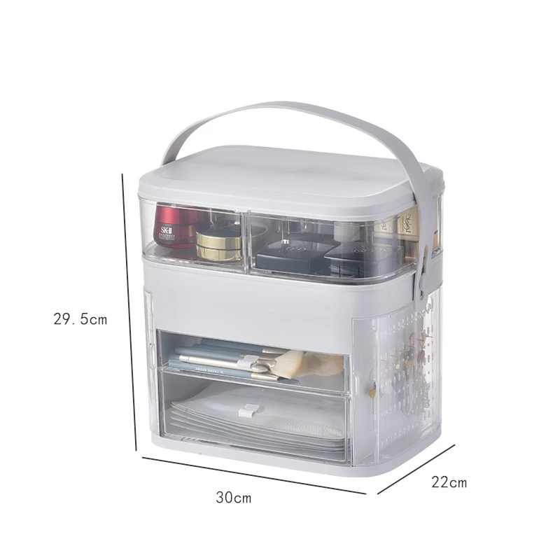 Большая коробка для хранения косметики ящик ухода за кожей органайзер макияжа