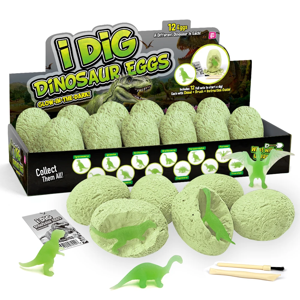 

12pcs Kids Dinosaur Eggs Dig Excavation Kit Luminous Glow in Dark Dino Archaeology Educational Puzzle Toy Kids Educational Toys