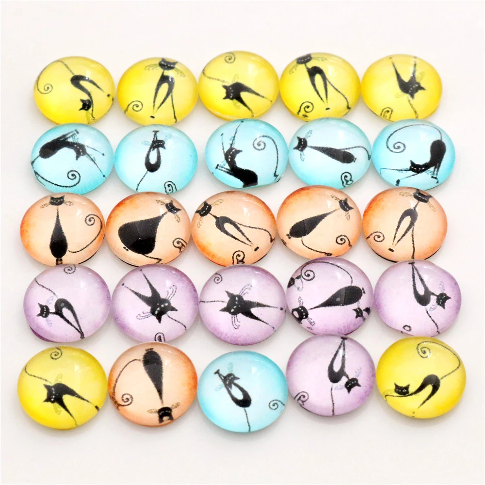 

Hot Sale 50pcs 12mm Mixed Handmade Photo Glass Cabochons (D5-41)